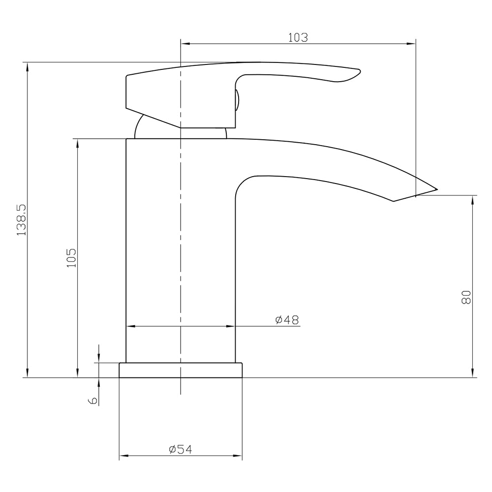 Belini Black Mono Basin Mixer