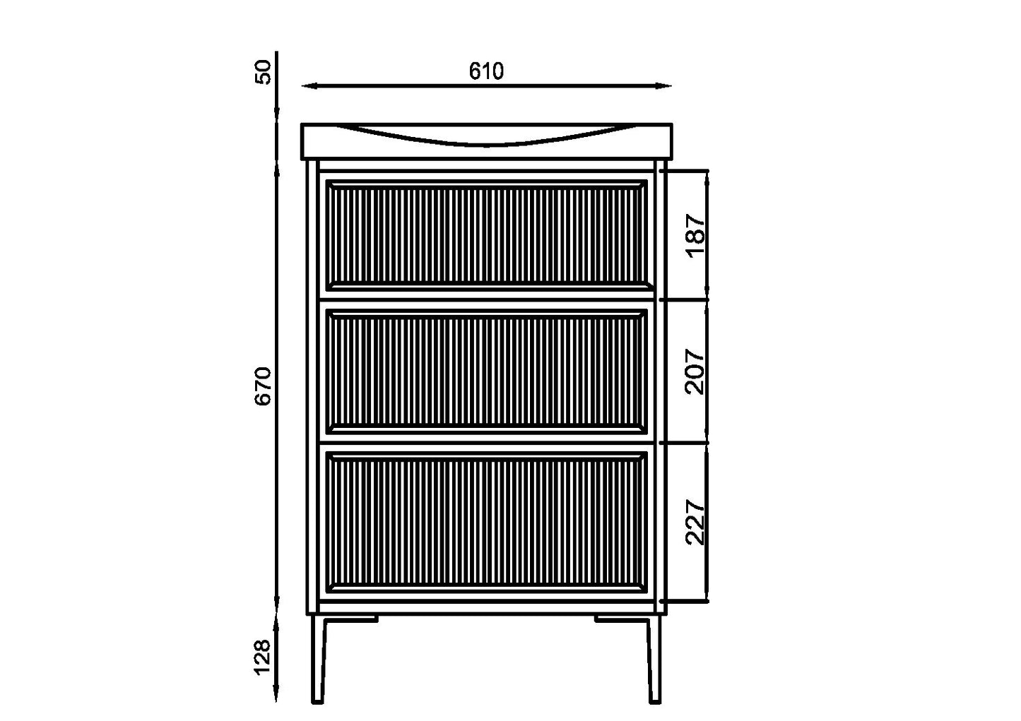 Bota 600 Fluted Cabinet