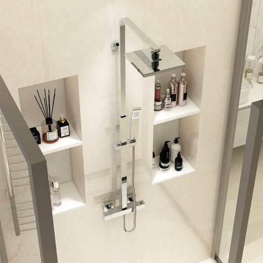 Bloque dual outlet bar valve with integral diverter with fixed head and handset