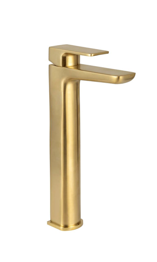 Muro Brushed Brass High Riser Basin Mono