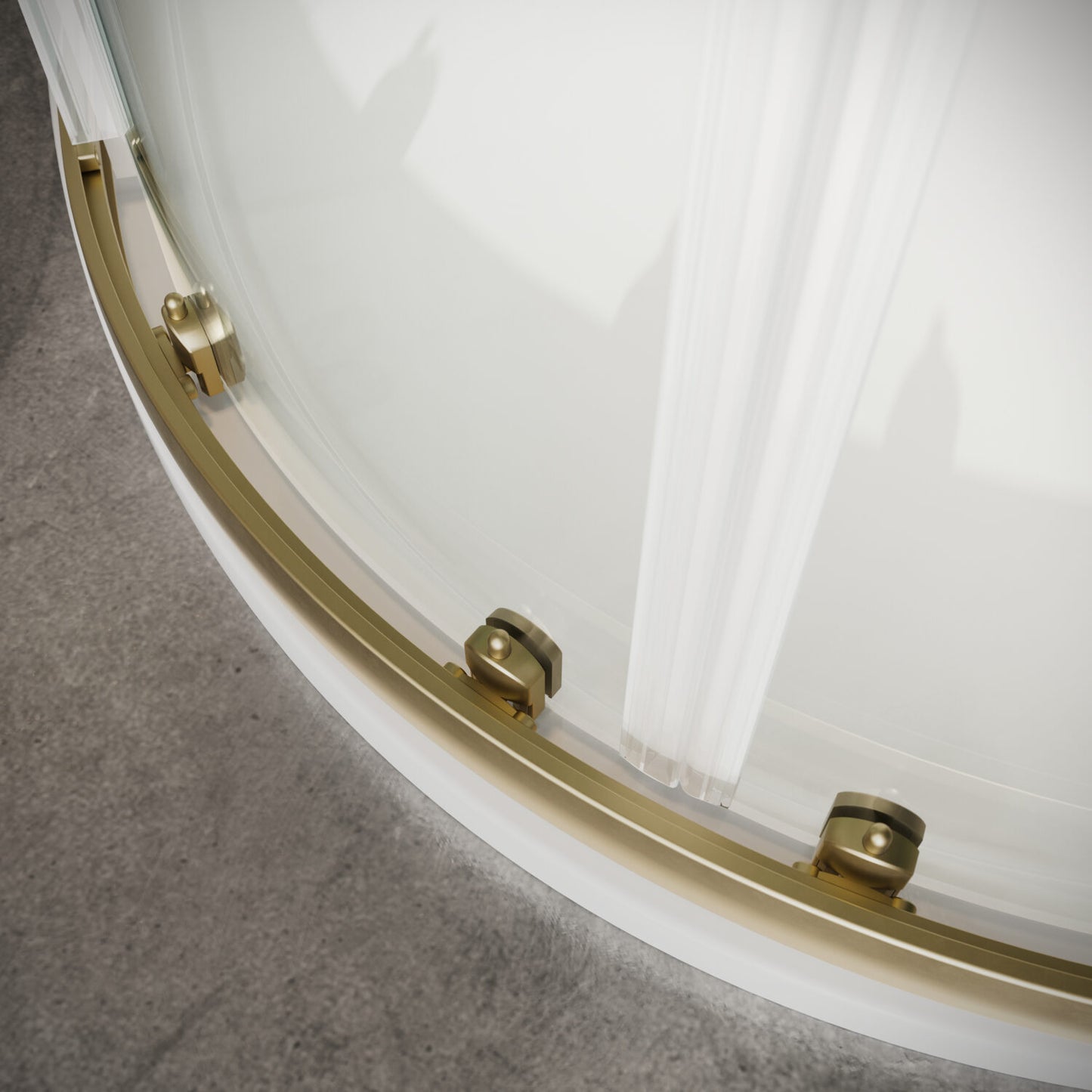 S6 Brushed Brass Double Door Quadrant 900×900