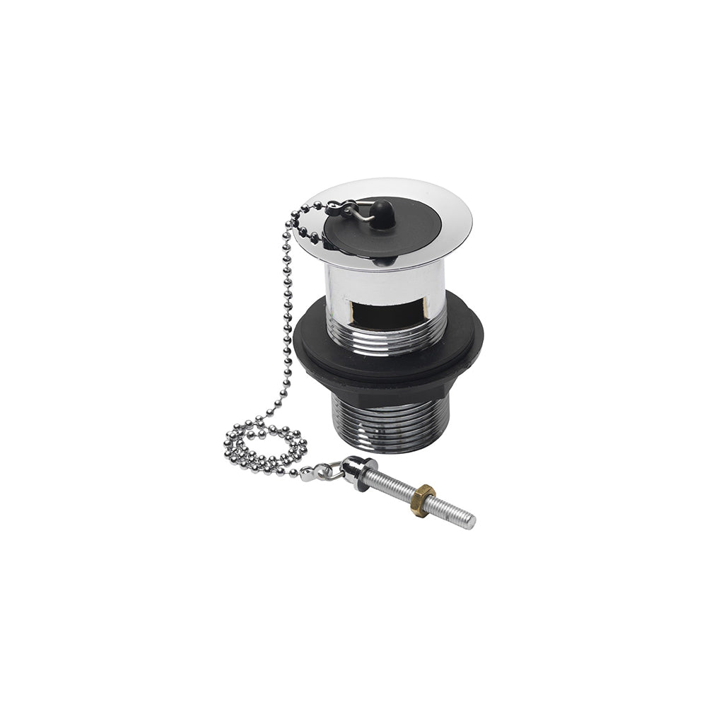 luxury basin waste with black plastic plug slotted