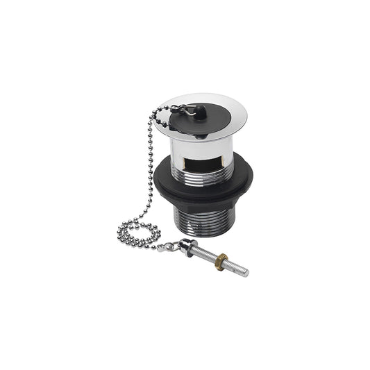 luxury basin waste with black plastic plug slotted