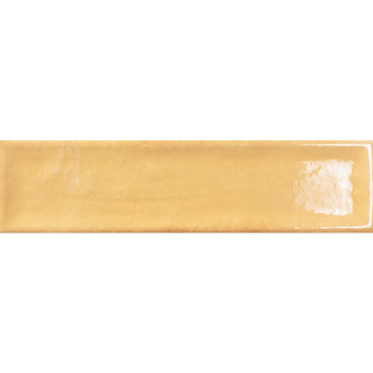Navajo Mostaza Gloss Porcelain Brick Tile 75x300mm