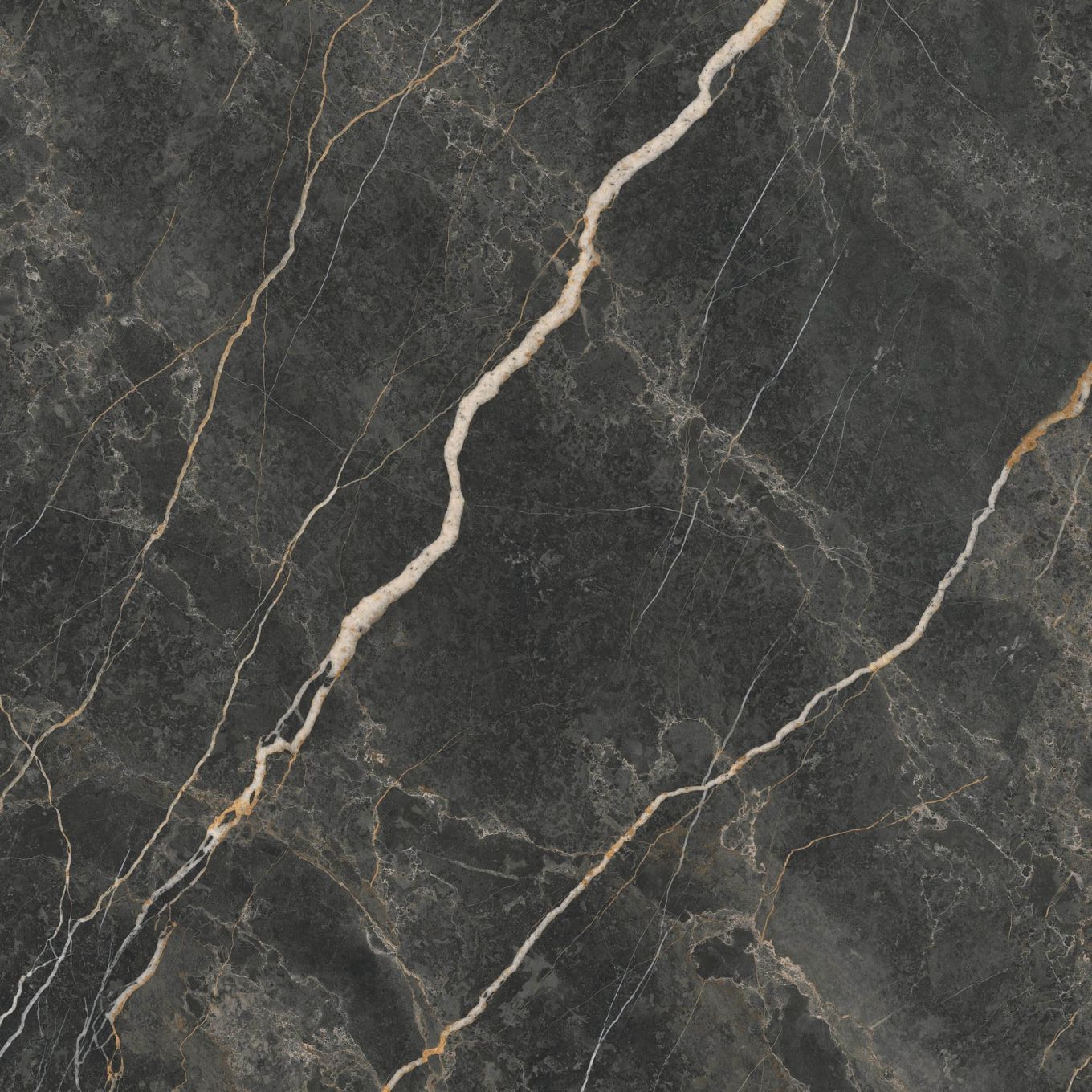 Lyons Black Marble Matt Porcelain Tile 900x900mm