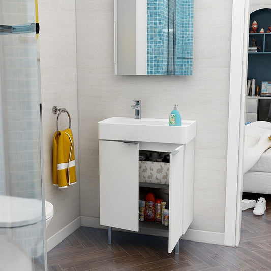 Blade 600mm Two Door Floor standing Cabinet in Matt White