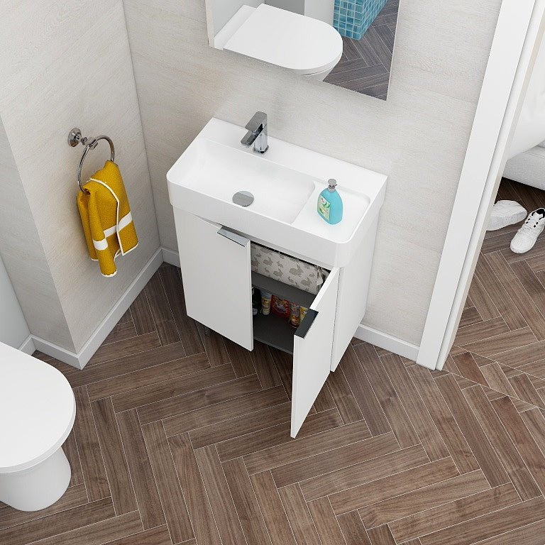 Blade 600mm Two Door Floor standing Cabinet in Matt White