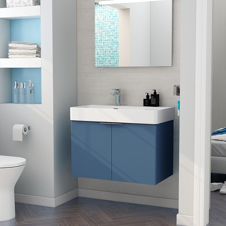 Blade 800 Two Door Wall Hung Matt Blue Cabinet