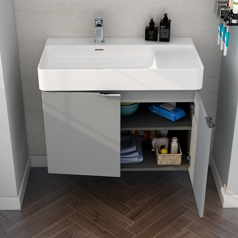 Blade 800 Two Door Wall Hung Matt Grey Cabinet