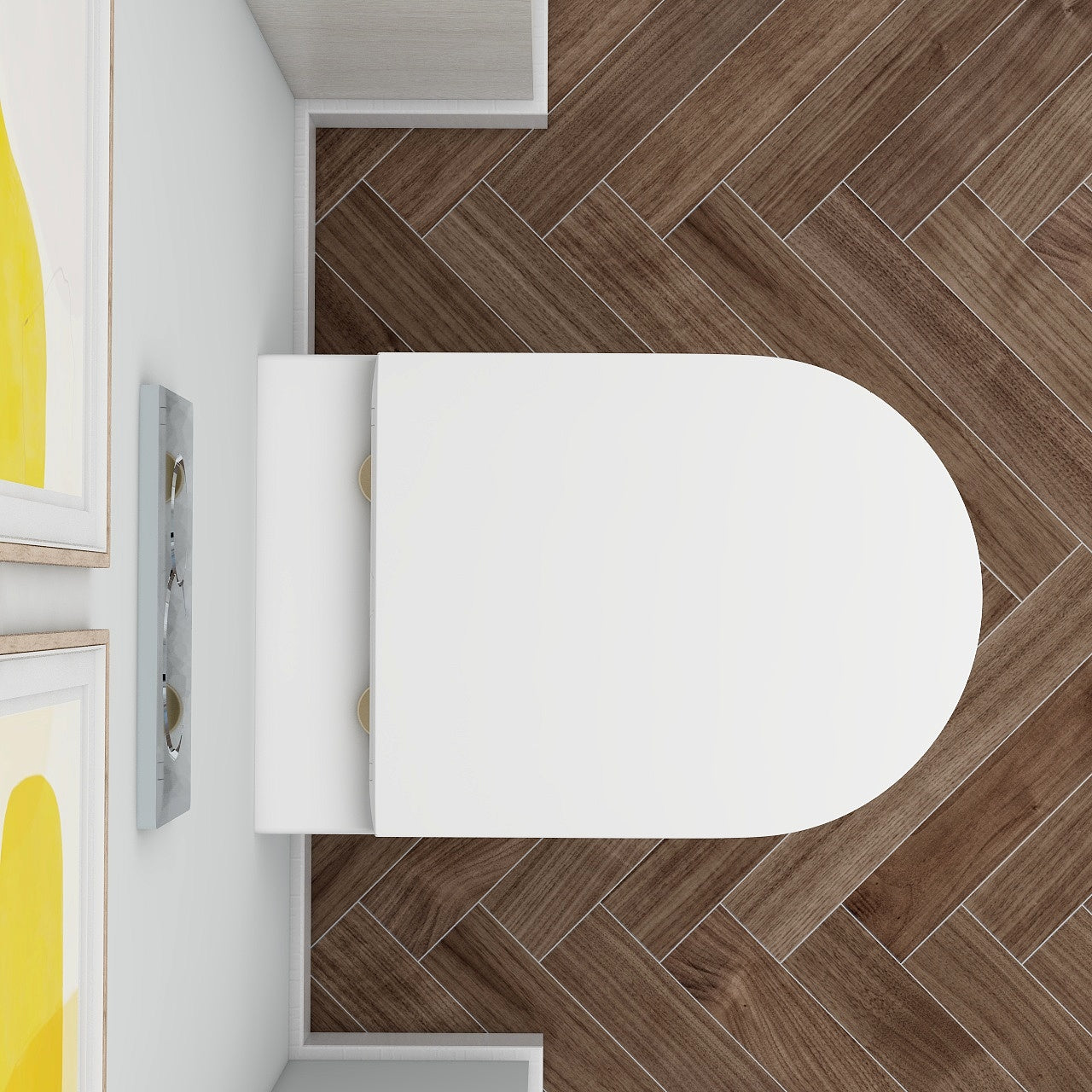 Seat fixing in brushed brass