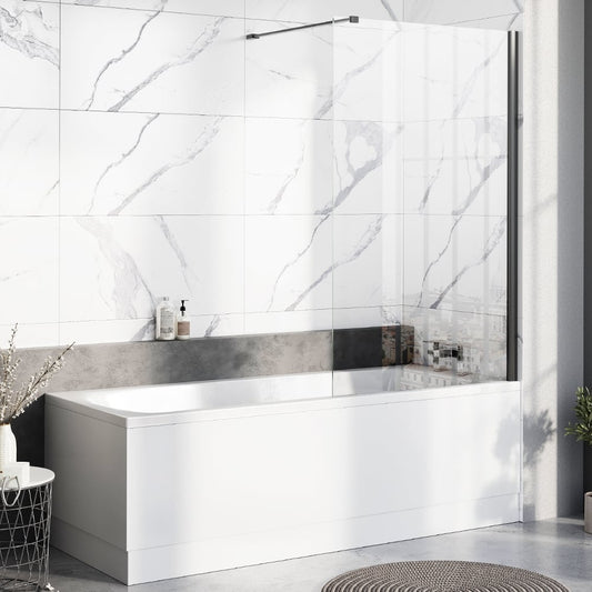 Statton Black Frameless Bath Screen