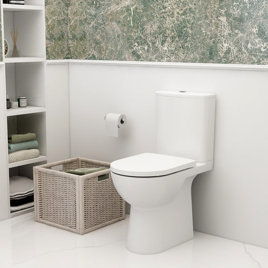 Croma Rimless short projection, comfort height, skirted open back, close coupled pan & cistern (pan height 450mm)