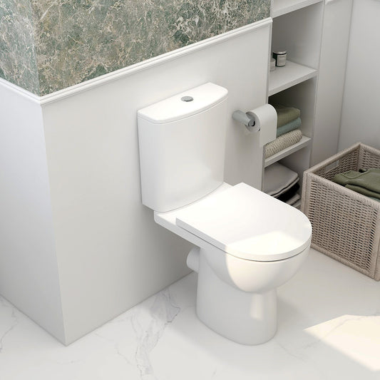 Ivan rimless short projection open back comfort height close coupled pan & cistern