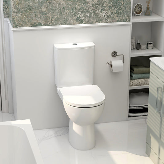 Ivan Rimless Short Projection Open Back Comfort Height Close Coupled Pan Pack – Including Cistern and Seat