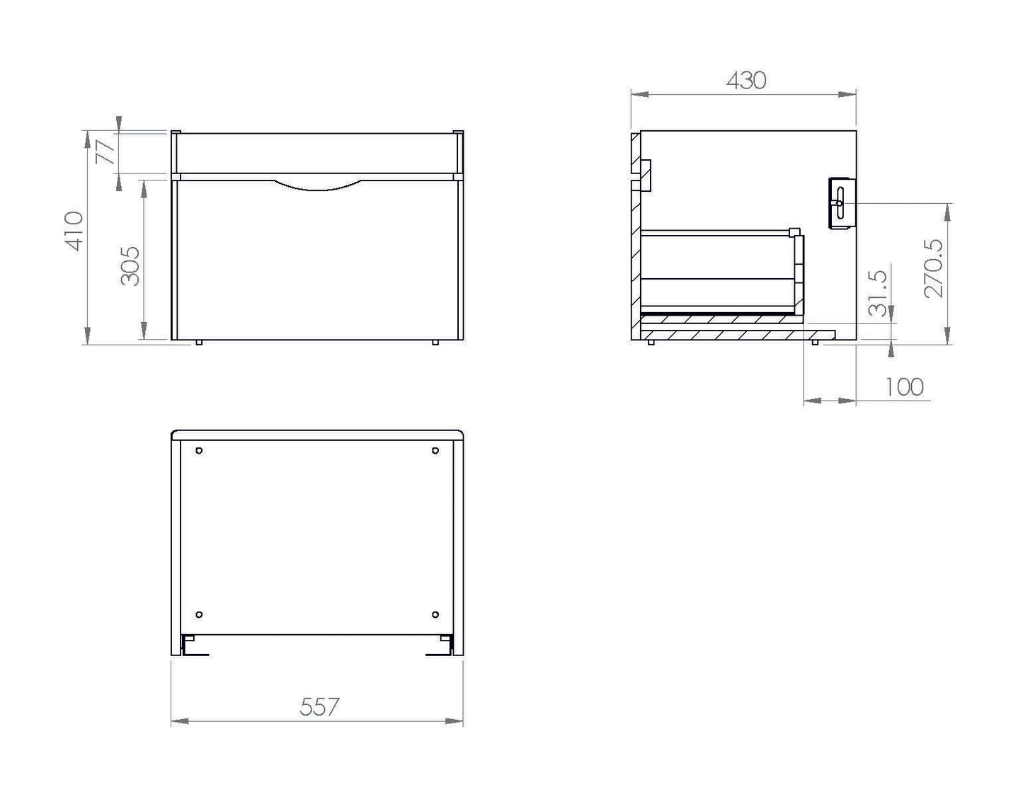 Saneux INDIGO 60cm 1 Drawer Wall Mounted Unit