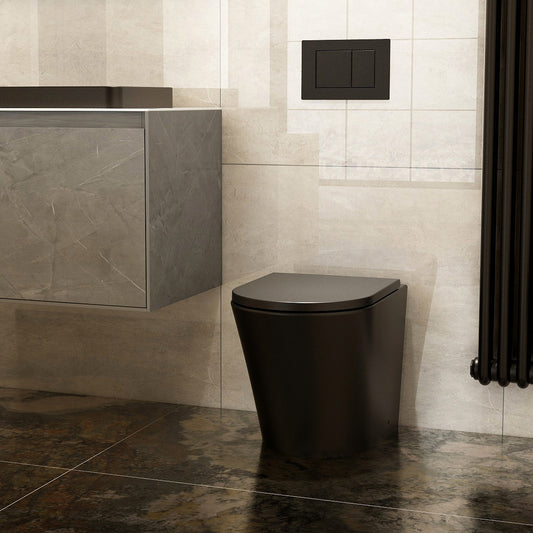 Arco 520mm Rimless back to wall pan in black
