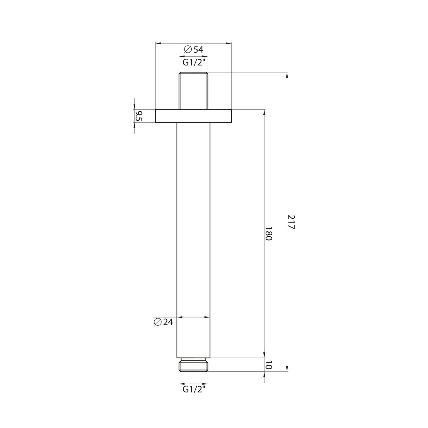 Round Ceiling Mounted Wall Arm
