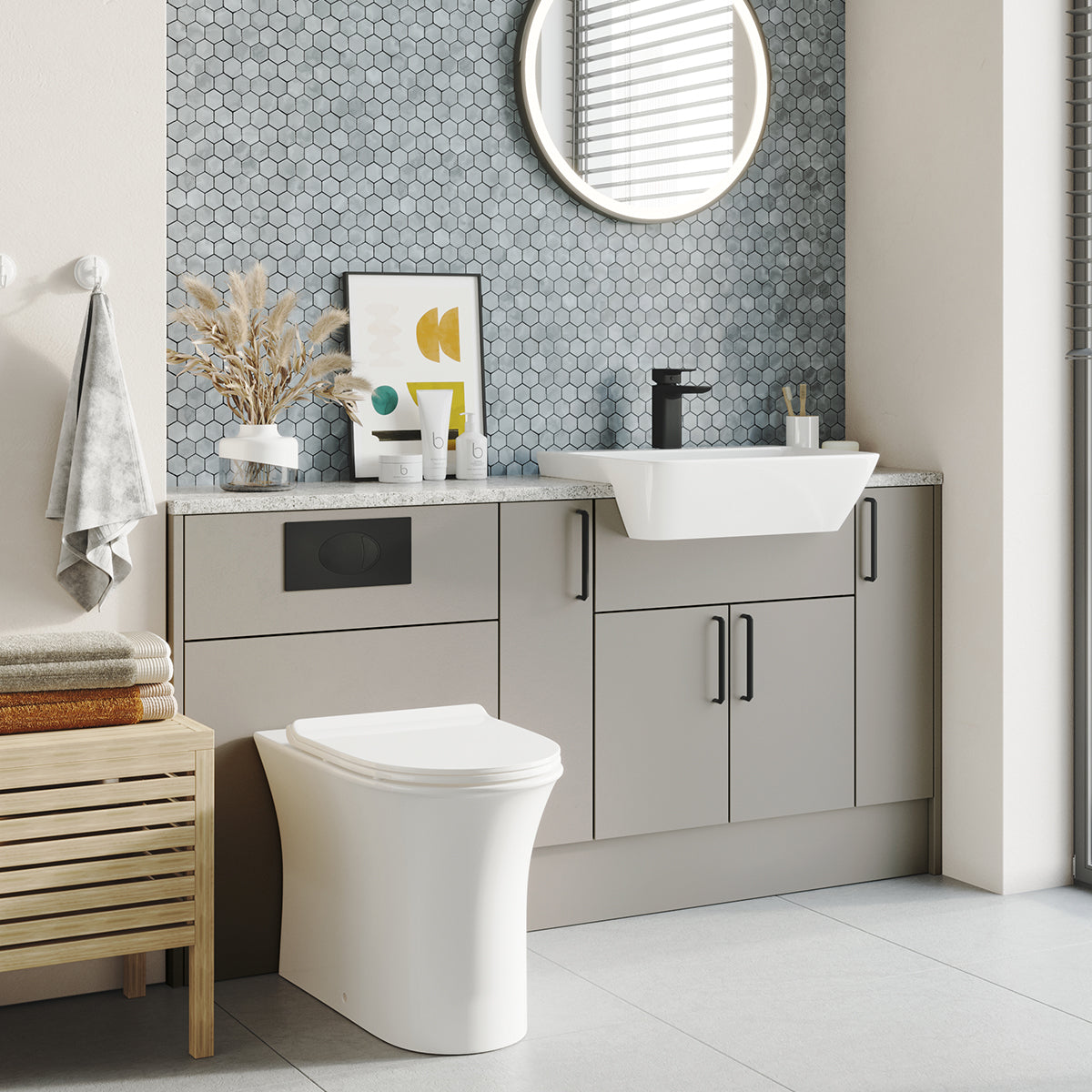 Large Black Dual Flush Plate