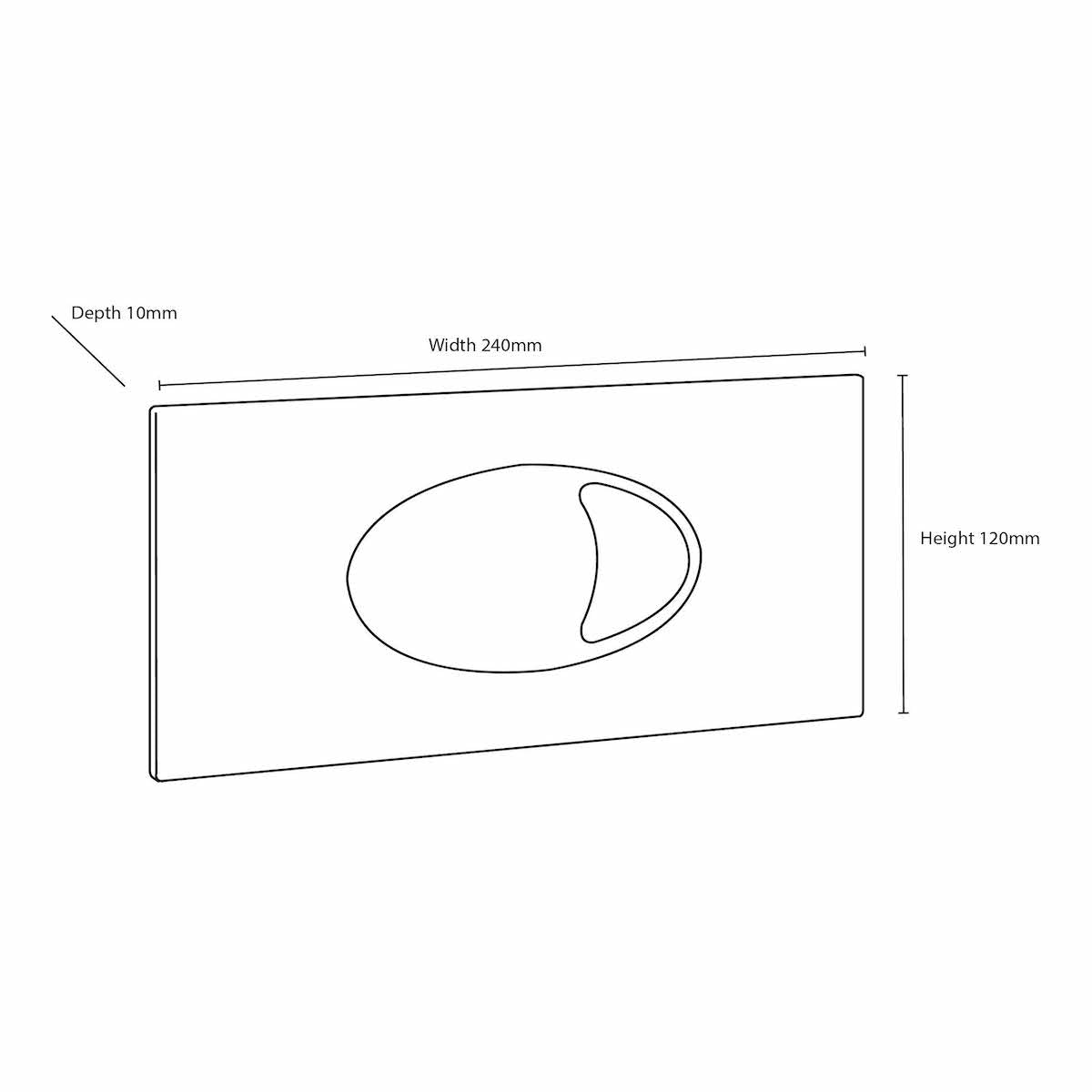 Large Black Dual Flush Plate