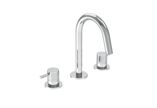 COS 3 Tap Hole Deck mounted Basin Mixer KIT - w/ Fluted handle
