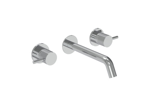COS 3 Tap Hole Wall mounted Basin Mixer KIT - w/ Classic spout (170mm) w/ Fluted handle