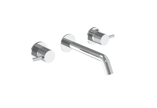 COS 3 Tap Hole Wall mounted Basin Mixer KIT - w/ Classic spout (170mm) w/ Knurled handle