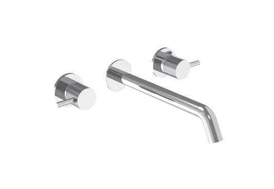 COS 3 Tap Hole Wall mounted Basin Mixer KIT - w/ Long spout (220mm) w/ Knurled handle