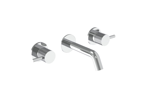 COS 3 Tap Hole Wall mounted Basin Mixer KIT - w/ Short spout (130mm) w/ Knurled handle