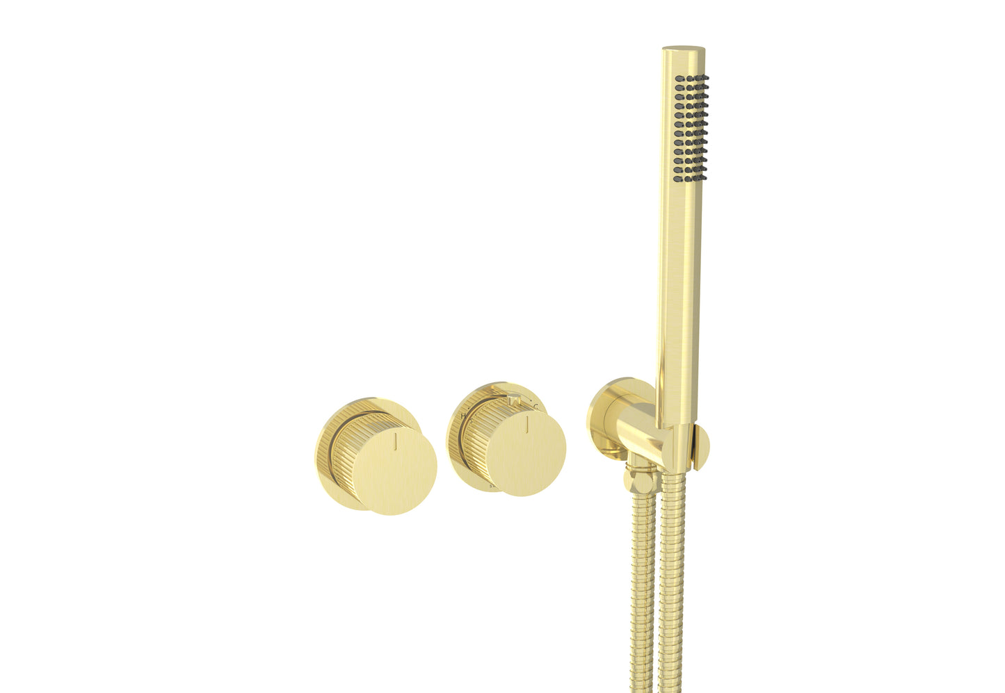 COS 2 Way Thermostatic Shower RING Valve KIT - w/ Fluted Handle & HANDSET - Portrait & Landscape