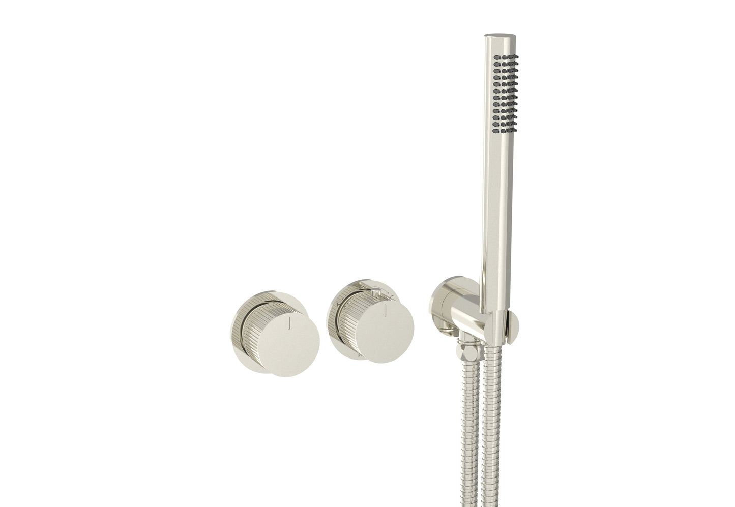 COS 2 Way Thermostatic Shower RING Valve KIT - w/ Fluted Handle & HANDSET - Portrait & Landscape