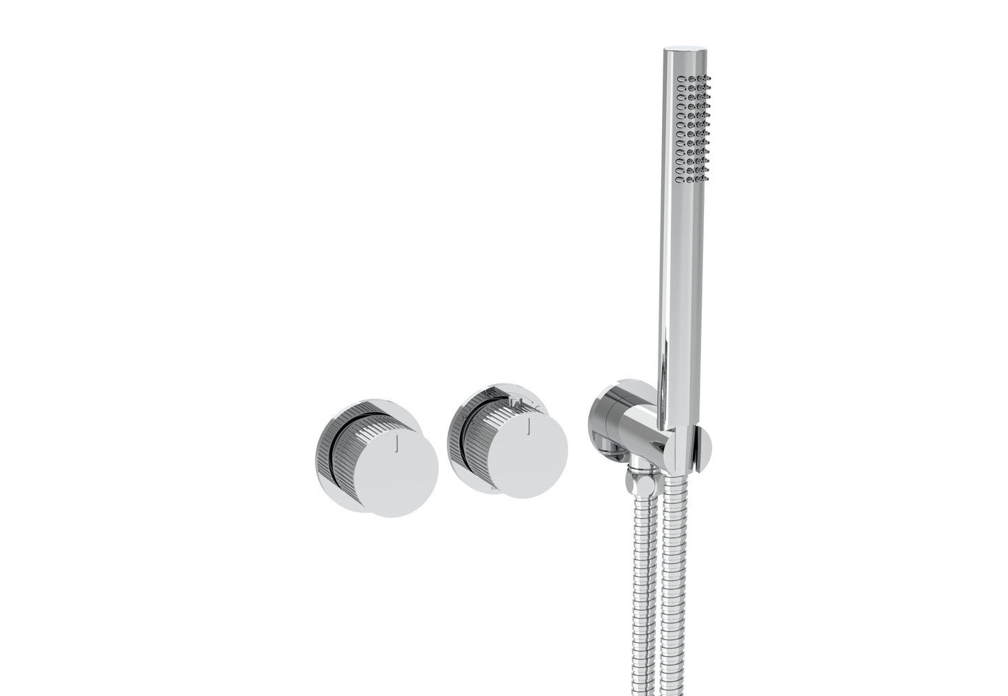 COS 2 Way Thermostatic Shower RING Valve KIT - w/ Fluted Handle & HANDSET - Portrait & Landscape