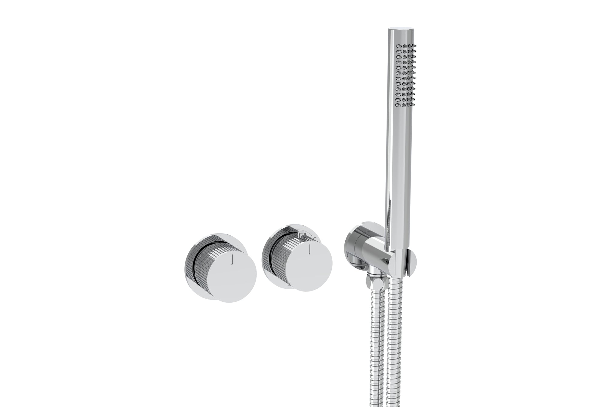 COS 2 Way Thermostatic Shower RING Valve KIT - w/ Fluted Handle & HANDSET - Portrait & Landscape