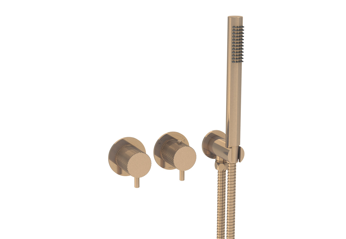 COS 2 Way Thermostatic Shower RING Valve KIT - w/ Knurled Handle & HANDSET - Portrait & Landscape