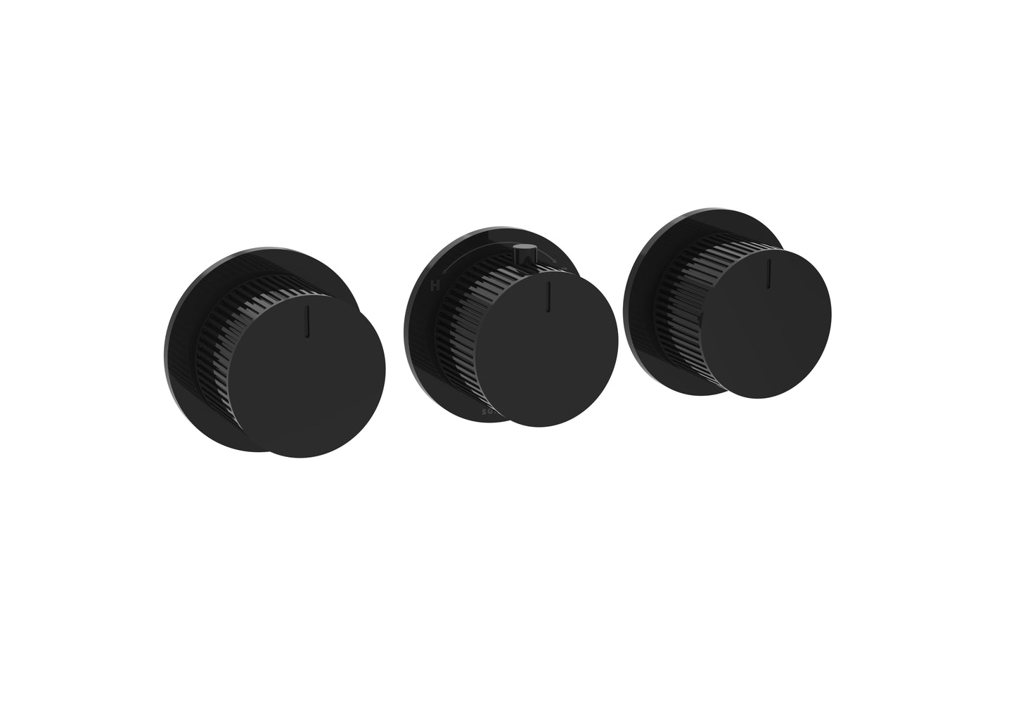 COS 3 Way Thermostatic Shower RING Valve KIT - w/ Fluted Handle - Portrait & Landscape