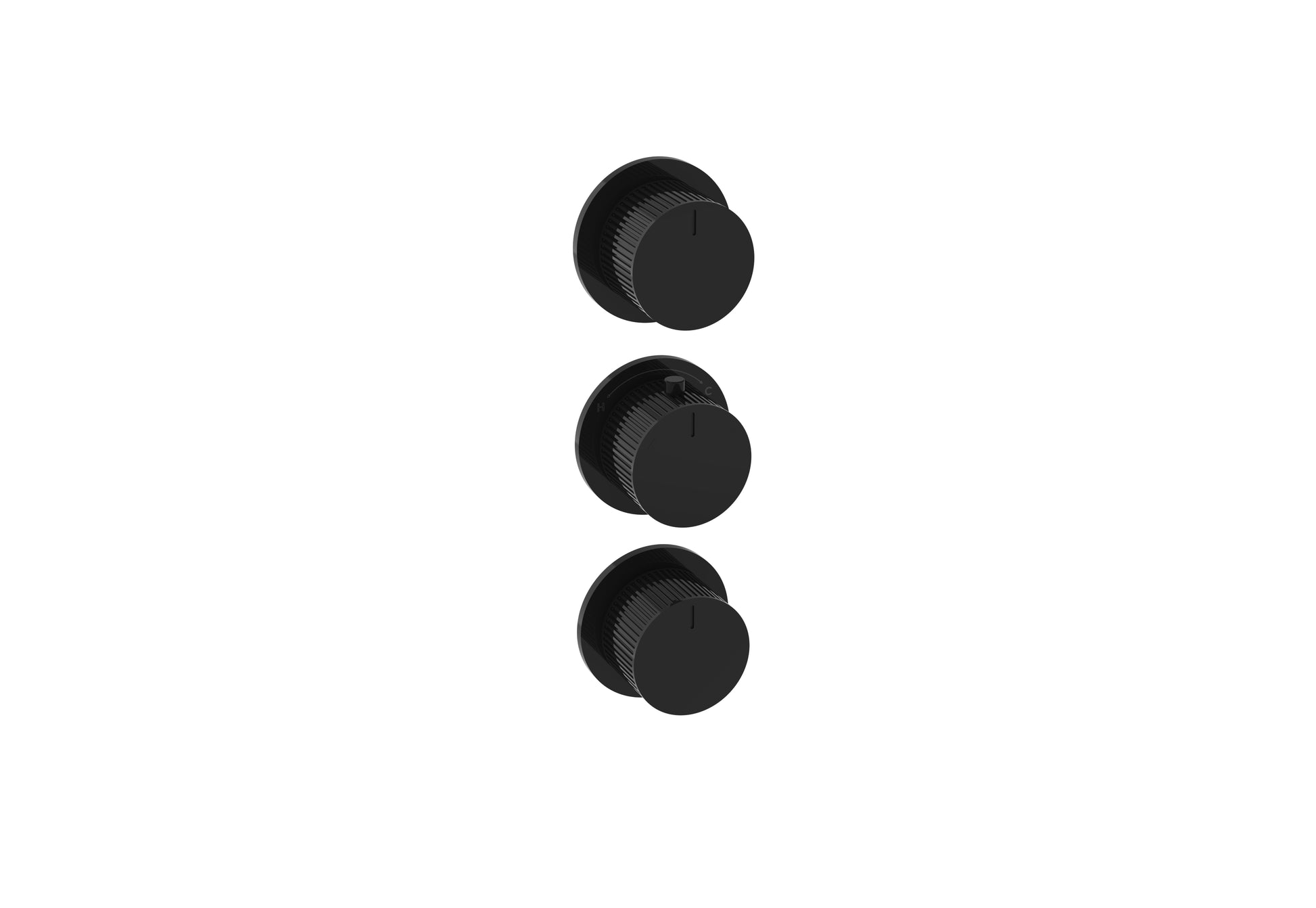 COS 3 Way Thermostatic Shower RING Valve KIT - w/ Fluted Handle - Portrait & Landscape