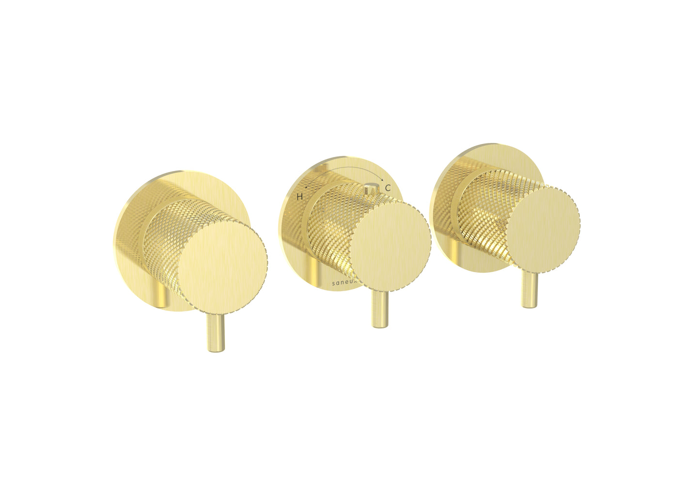 COS 3 Way Thermostatic Shower RING Valve KIT - w/ Knurled Handle - Portrait & Landscape