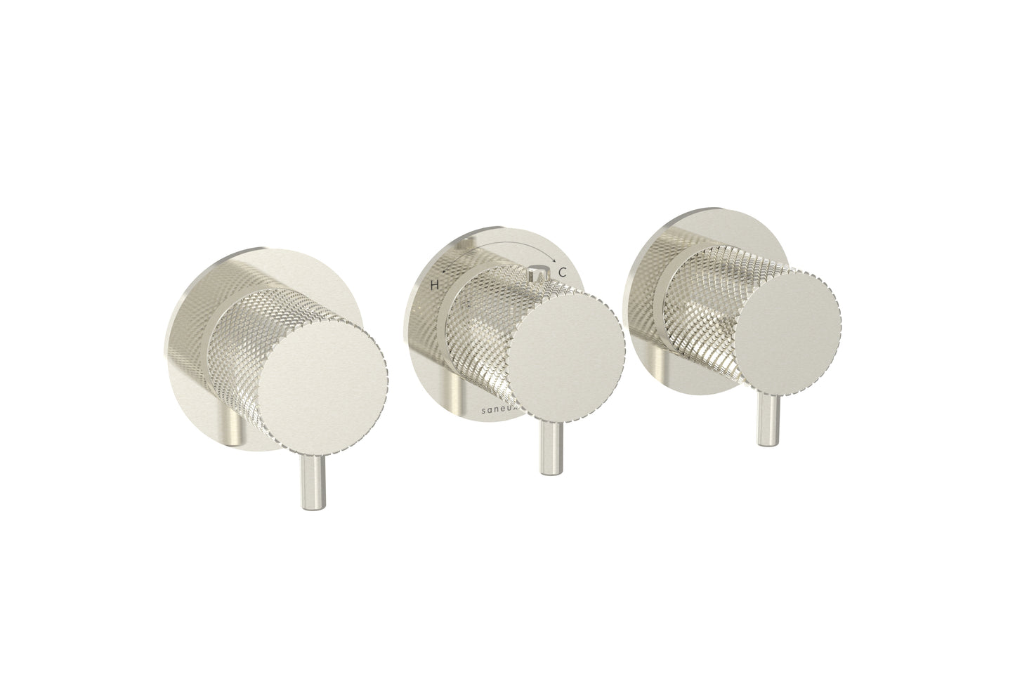 COS 3 Way Thermostatic Shower RING Valve KIT - w/ Knurled Handle - Portrait & Landscape