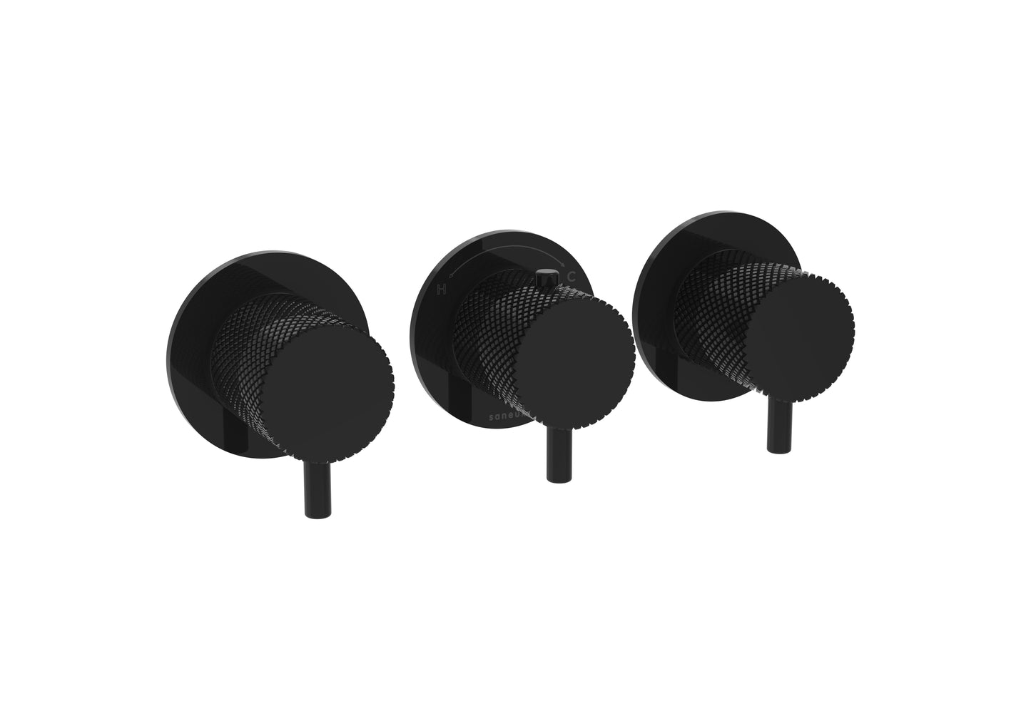 COS 3 Way Thermostatic Shower RING Valve KIT - w/ Knurled Handle - Portrait & Landscape