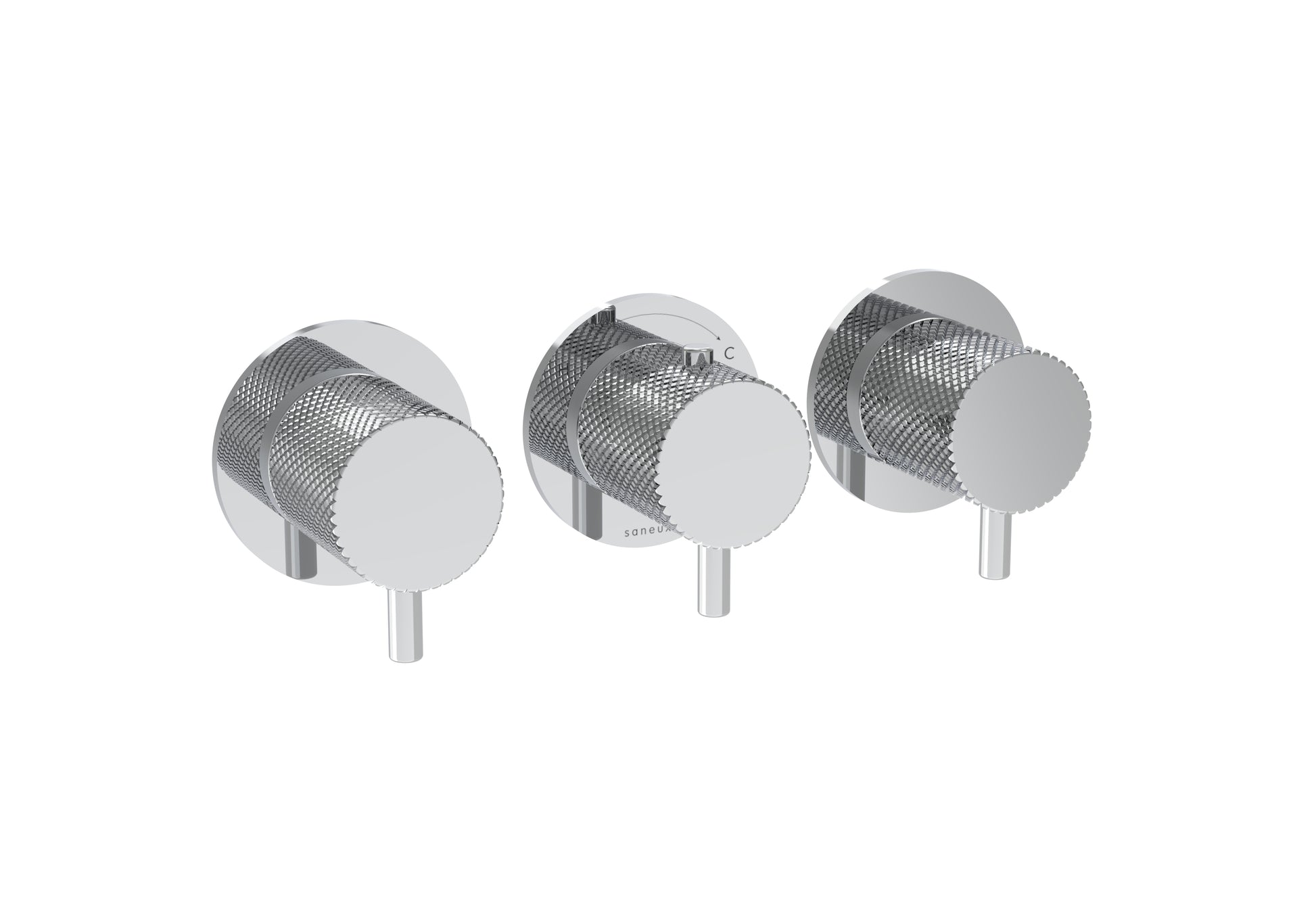 COS 3 Way Thermostatic Shower RING Valve KIT - w/ Knurled Handle - Portrait & Landscape