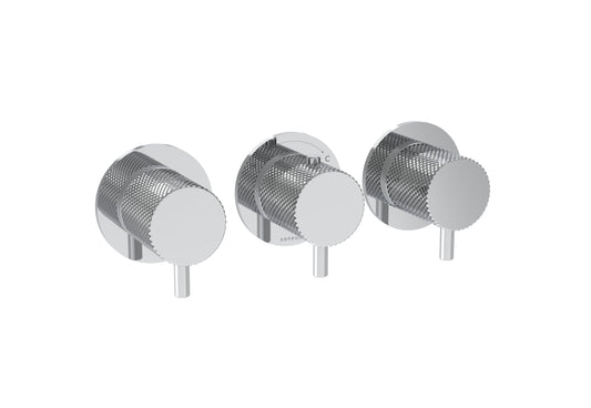 COS 3 Way Thermostatic Shower RING Valve KIT - w/ Knurled Handle - Portrait & Landscape