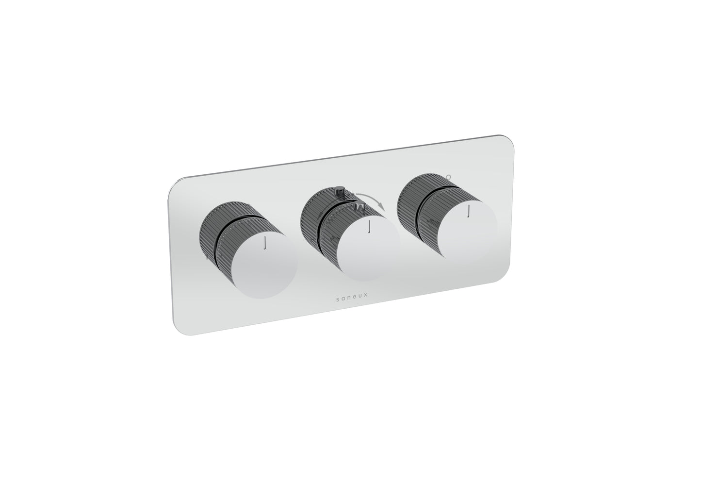 COS 3 Way Thermostatic Shower Valve KIT - w/ Fluted Handle - Landscape
