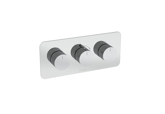 COS 3 Way Thermostatic Shower Valve KIT - w/ Fluted Handle - Landscape