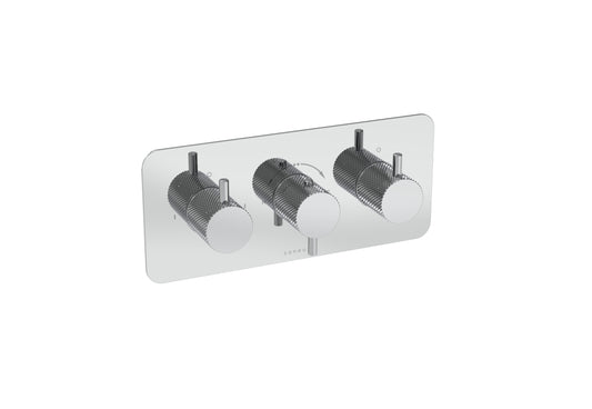 COS 2 Way 3 Handle Thermostatic Shower Valve KIT - w/ Knurled Handle - Landscape