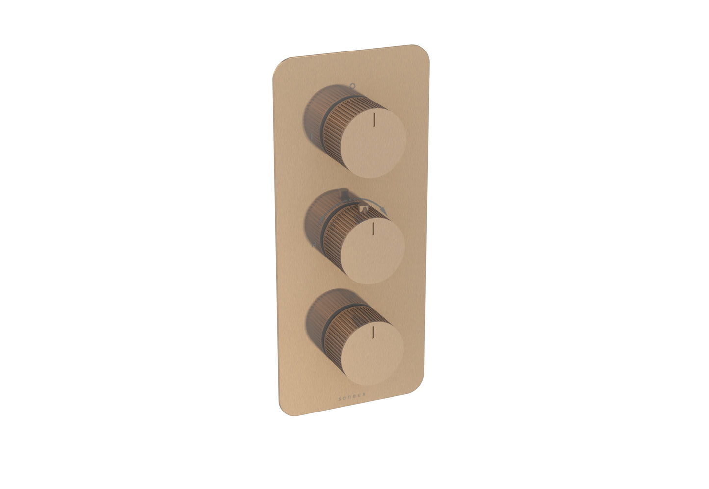 COS 3 Way Thermostatic Shower Valve KIT - w/ Fluted Handle - Portrait