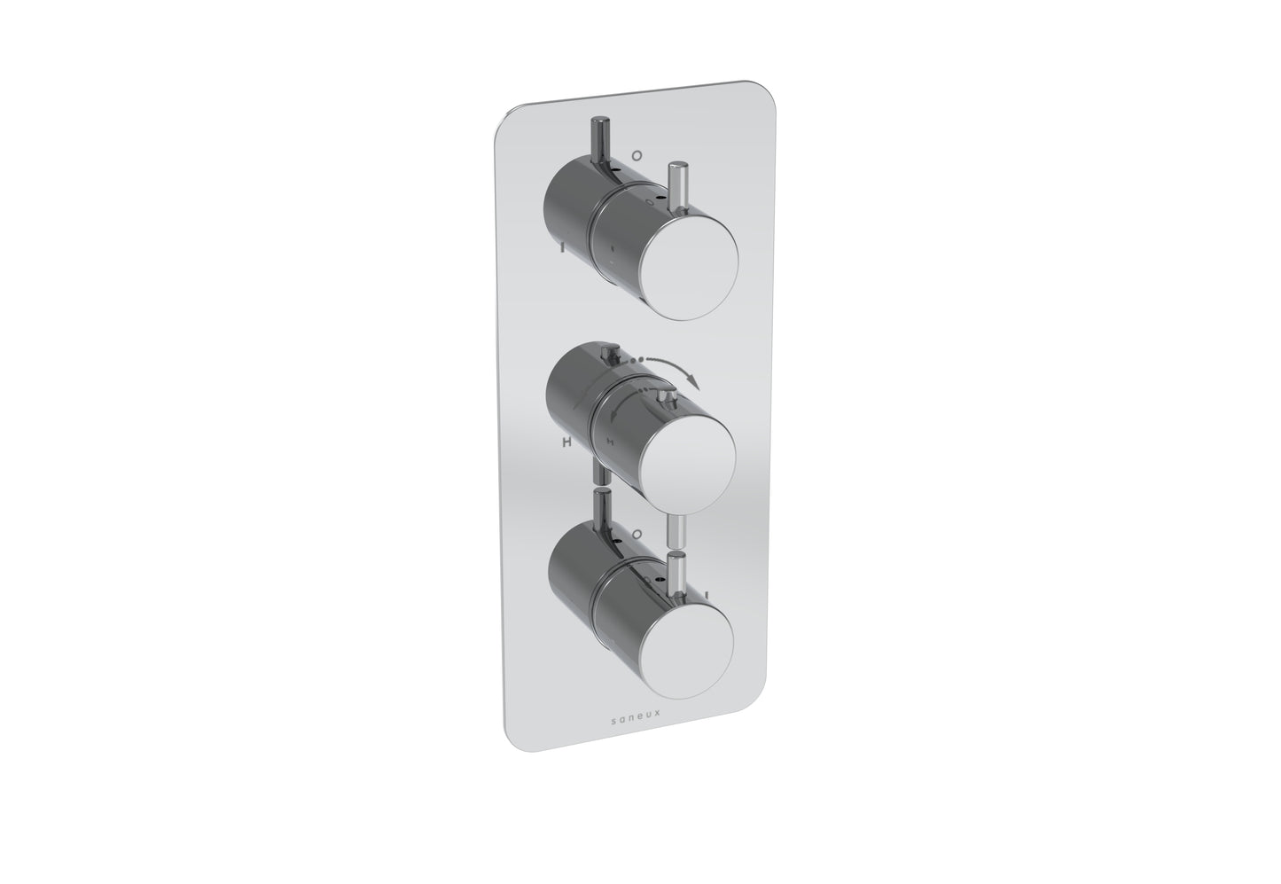 COS 2 Way 3 Handle Thermostatic Shower Valve KIT - w/ Classic Handle - Portrait