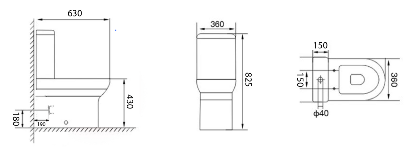 Spa Rimless Closed Back Pan, Cistern & Seat