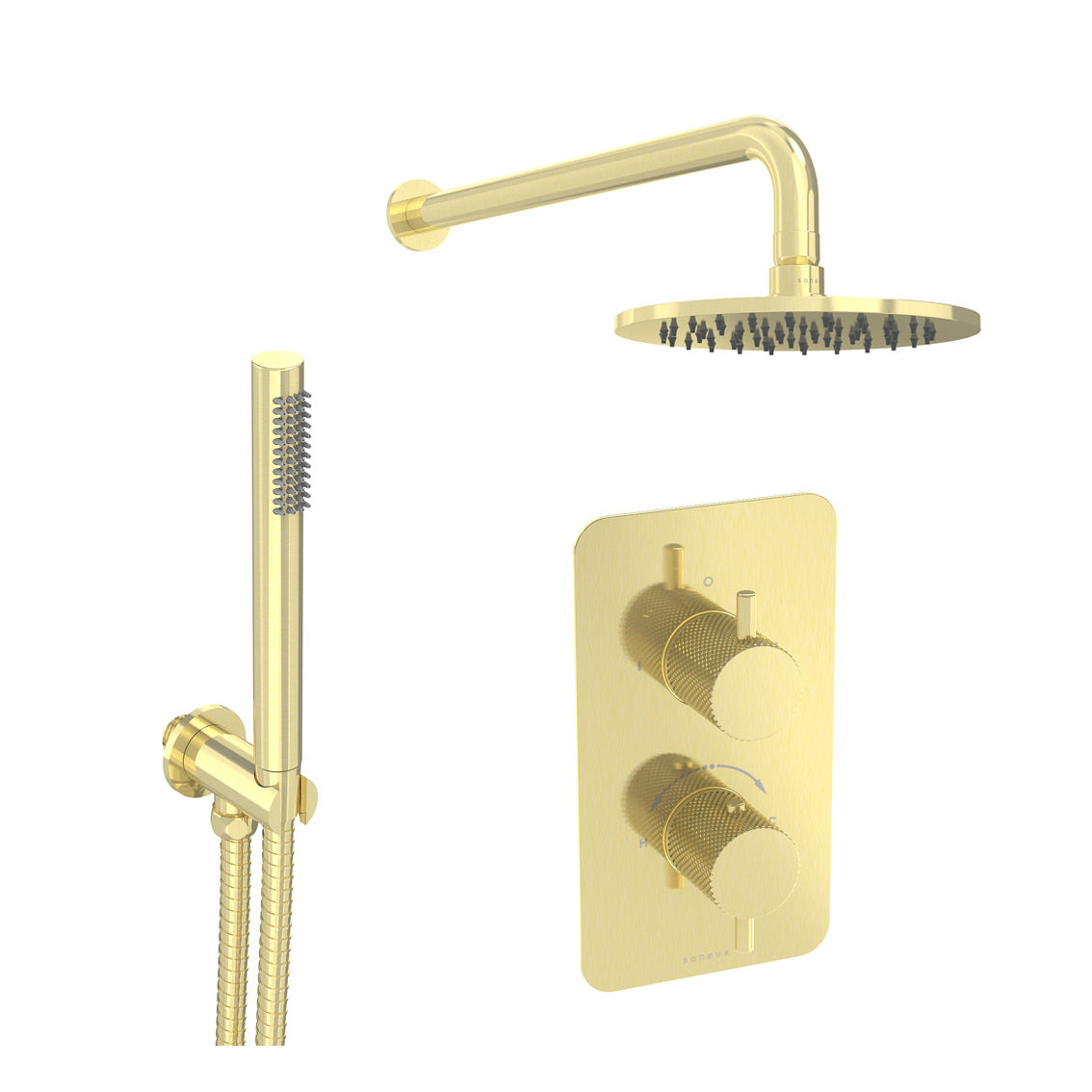COS 2 way shower kit - w/ Slim Handset - Knurled