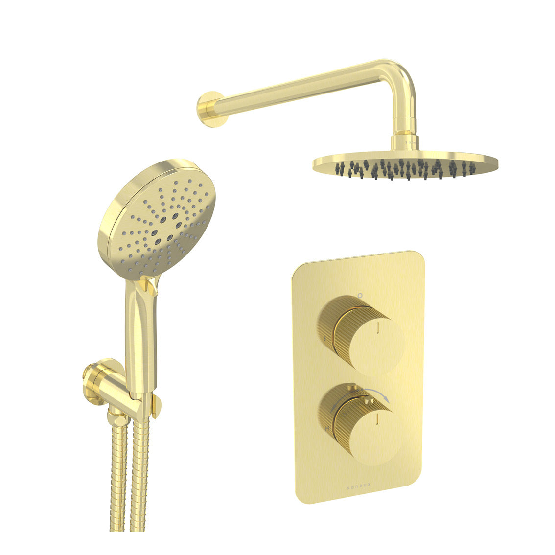 COS 2 way shower kit - w/ 3 Function Handset & Shower Head - Fluted
