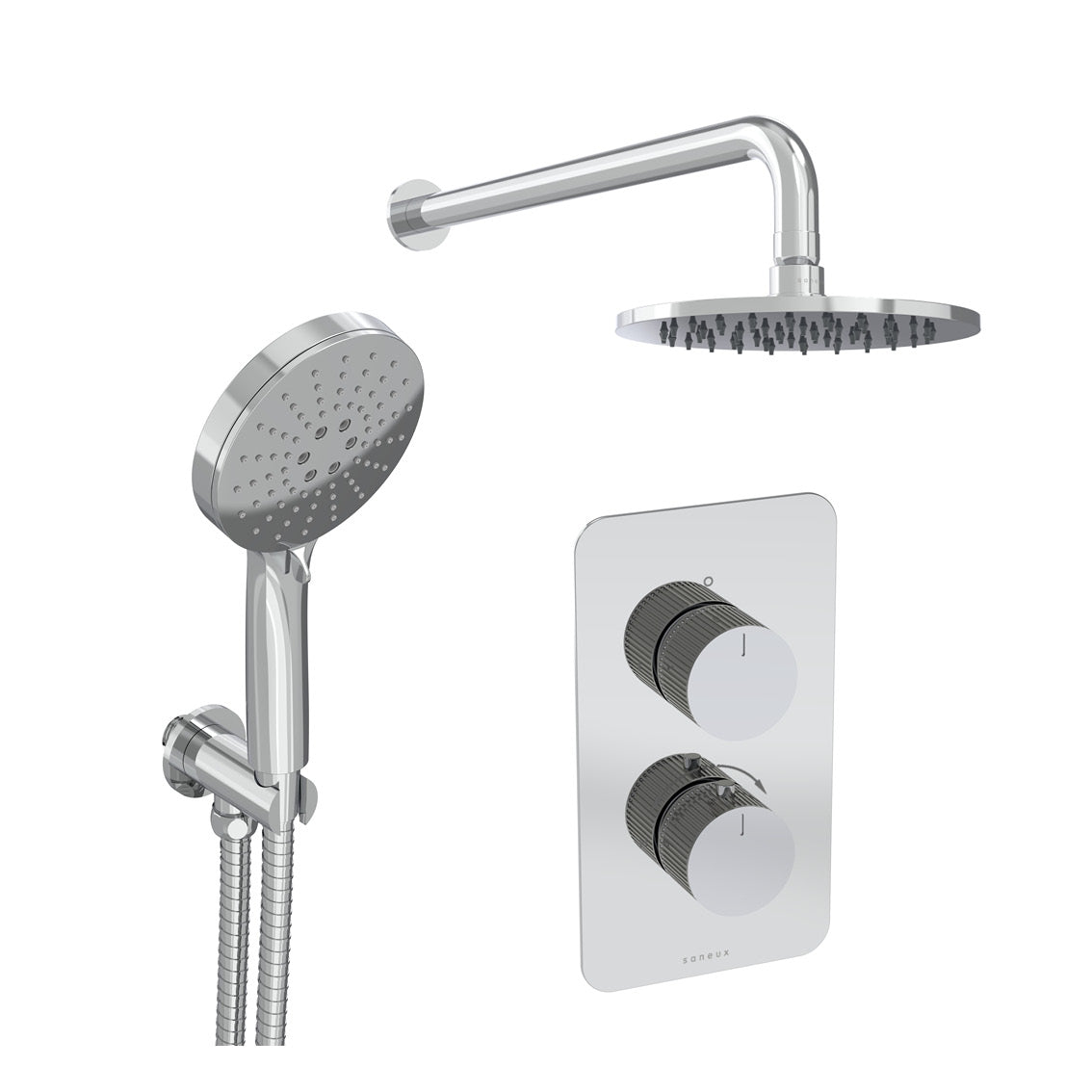 COS 2 way shower kit - w/ 3 Function Handset & Shower Head - Fluted