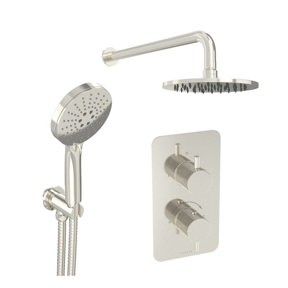 COS 2 way shower kit - w/ 3 Function Handset & Shower Head - Knurled